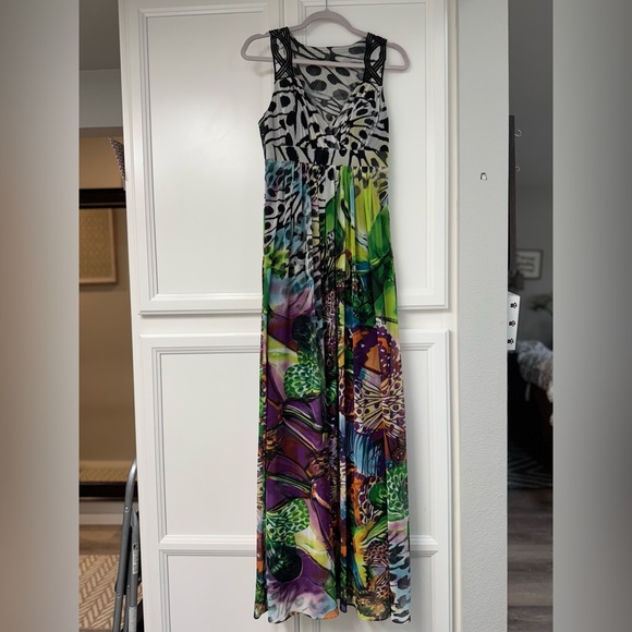 Alberto Makali Green and Purple Resort Maxi Dress🦋 - Picture 1 of 7